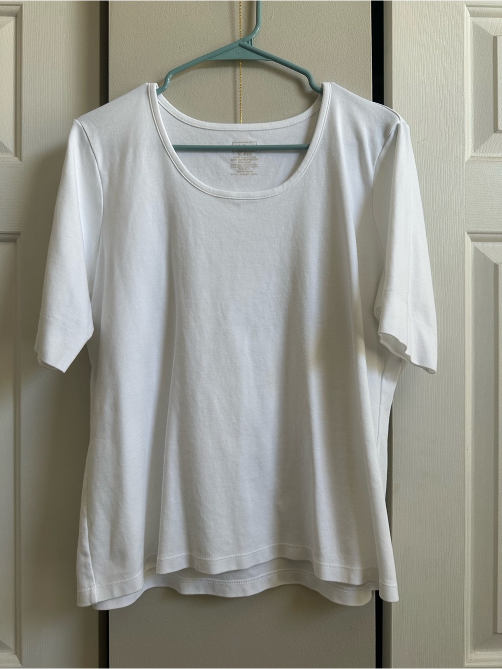 L.L. Bean 100% Supima Cotton White Short Sleeve Shirt XL